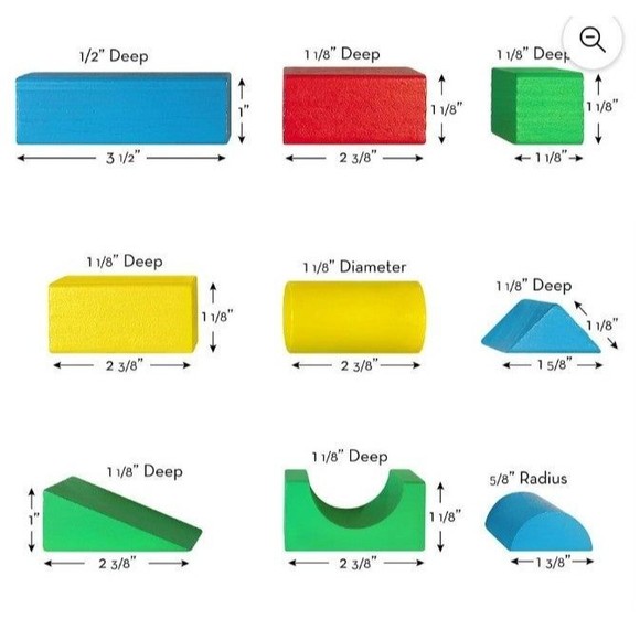 Melissa & Doug Wooden Building Blocks Set - 100 Blocks in 4 Colors and 9 Shapes - Picture 4 of 4